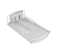 MSV - Porte-Vaisselle et Ustensiles en Acier Blanc Mat - Égouttoir avec Plateau Récupérateur d’Eau - Style Scandinave Minimaliste pour Cuisine - Finition Haute Résistance