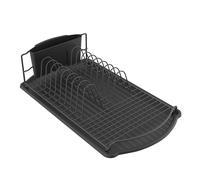 egouttoir à vaisselle avec plateau en acier noir mat