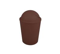 MSV France Poubelle à bascule PP AKO 5,5 L compacte Chocolat pour salle de bain et cuisine
