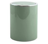 MSV, Poubelle à bascule PP, Modèle Kamaka, Poubelle à couvercle basculant amovible, Design moderne idéal pour les toilettes, salle de bain, bureau, Ronde, 6L, Vert Basil