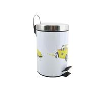 MSV Poubelle à cosmétiques Acier Inoxydable Coccinelle avec Récipient intérieur Amovible Salle de Bains Poubelle à pédale Boîte à ordures - 3 litres