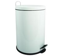 MSV Poubelle à pédale Acier 20L Blanc