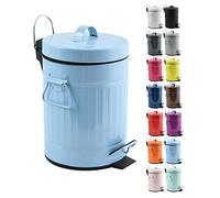 MSV Poubelle à pédale Acier 3L Habana Bleu Pastel