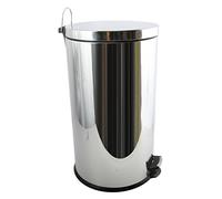 MSV Poubelle à pédale de cuisine Inox 45L Miroir