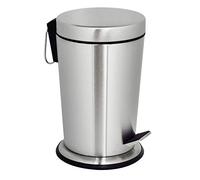 MSV, Poubelle à pédale en Inox, Modèle Conic, Stabilité élevée grâce à la forme ronde, avec mécanisme de pédalage facile à utiliser avec pédale antidérapante, 5 Litres, Gris