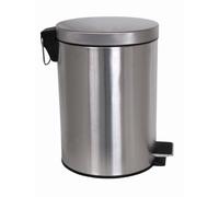 MSV Poubelle à pédale Poubelle à cosmétique Poubelle en inox argent 12L - 12 litres