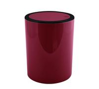 MSV - Poubelle AS Kamaka 6L Berry - Bordeaux avec Bord Noir - 24.2 x 19 x 19 cm - Design Compact pour Cuisine et Salle de Bain - Couvercle Pratique - Usage Intérieur