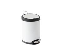 MSV - Poubelle Cosmétique Salle de Bain - Acier Inoxydable avec Seau Intérieur Amovible - Poubelle à Pédale Élégante - Compacte et Pratique - Blanc - 5L