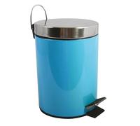 MSV Poubelle à cosmétiques Acier Inoxydable Bleu Clair avec Récipient intérieur Amovible Salle de Bains Poubelle à pédale Boîte à ordures - 3 et 5 litres