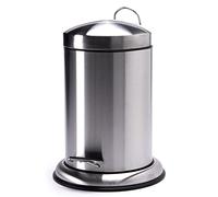 MSV - Poubelle Cosmétique Salle de Bain - Acier Inoxydable avec Seau Intérieur Amovible - Poubelle à Pédale Élégante - Compacte et Pratique - Argent - 3L