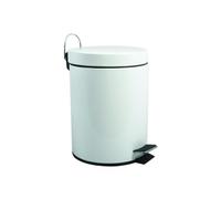 MSV - Poubelle Cosmétique Salle de Bain - Acier Inoxydable avec Seau Intérieur Amovible - Poubelle à Pédale Élégante - Compacte et Pratique - Blanc - 5L