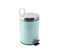 MSV Poubelle à cosmétiques Acier Inoxydable Vert Pastel avec Récipient intérieur Amovible Salle de Bains Poubelle à pédale Boîte à ordures, Ronde, 3 litres