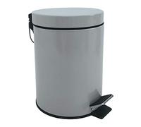 MSV Poubelle à cosmétiques Acier inoxydable Gris clair avec Récipient intérieur amovible Salle de bains Poubelle à pédale Boîte à ordures - 3 Litres
