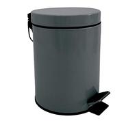 Msv poubelle à pédale inox 3l gris foncé