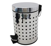MSV Poubelle de Salle de Bain argentée Brillante Poubelle à pédale - 3 litres - avec Seau intérieur Amovible - Style Brillant