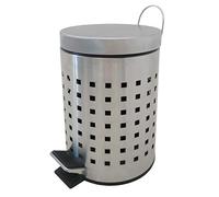 MSV Poubelle de Salle de Bain argentée Mate Poubelle à pédale - 3 litres - avec Seau intérieur Amovible