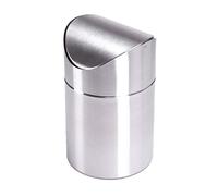 MSV Poubelle à bascule de table/cosmétique 1,5 L inox – compact, couvercle basculant