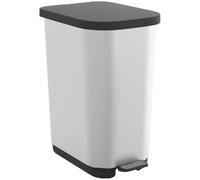 MSV Poubelle Ovale 35L Harper en Polypropylène 100% Recyclé, Design Élégant et Pratique pour Votre Cuisine ou Salle de Bain, pour Un Usage Quotidien, Blanc, 35 L