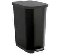 MSV Poubelle Ovale 35L Harper en Polypropylène 100% Recyclé, Design Élégant et Pratique pour Votre Cuisine ou Salle de Bain, pour Un Usage Quotidien, Noir, 35 L