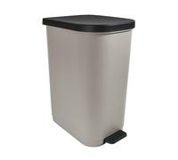 MSV - Poubelle Ovale Harper - Polypropylène 100% Recyclé - Capacité 35L - Design Élégant et Pratique - Ø 30 x 65 cm - Couleur Taupe - Idéale pour Cuisine ou Salle de Bain