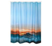 MSV Rideau de Douche Anti-moisissures et antibactérien Lavable avec 12 Anneaux de Rideau de Douche Polyester Coucher de Soleil 180 x 200 cm