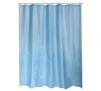 MSV, Rideau de Douche, en Polyester, Revêtement antibactérien, Anneaux Inclus, Lavable à 30°, Imperméable Tissu Lavable en Machine Rideau Salle de Bain, Bleu Clair, 180 x 200 cm
