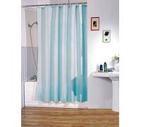 MSV, Rideau de Douche, en Polyester, Revêtement antibactérien, Anneaux Inclus, Lavable à 30°, Imperméable Tissu Lavable en Machine Rideau Salle de Bain, Bleu, 120 x 200 cm