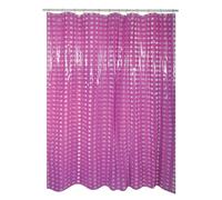 MSV, Rideau de Douche, en PVC, Revêtement antibactérien, 100% Vinyle, Design Moderne, Anneaux Inclus, Revêtement antibactérien et Hydrofuge, Lavable à 40°c, Violet, 180 x 200 cm