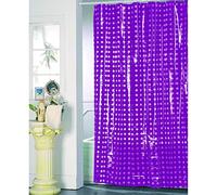 MSV, Rideau de Douche, en PVC, Revêtement antibactérien, 100% Vinyle, Design Moderne, Anneaux Inclus, Revêtement antibactérien et Hydrofuge, Lavable à 40°c, Violet, 180 x 200 cm