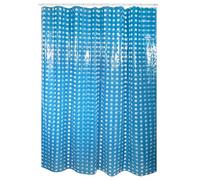 MSV, Rideau de Douche, en PVC, Revêtement antibactérien, 100% Vinyle, Design Moderne, Anneaux Inclus, Revêtement antibactérien et Hydrofuge, Lavable à 40°c, Bleu Foncé, 180 x 200 cm