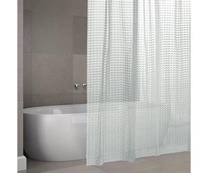 MSV Rideau de Douche EVA 180x200cm Premium 3D Transpararent