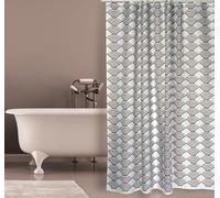 MSV Rideau de Douche Polyester BENTO 180x200cm QUALITÉ Premium Marron - Anneaux Inclus