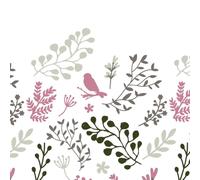 MSV Rideau de Douche Polyester Birds 180x200cm QUALITÉ Premium Motifs Beige & Blanc - Anneaux Inclus