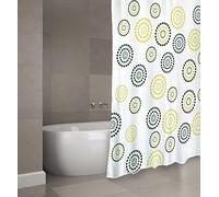 MSV Rideau de Douche Polyester Dots 180x200cm QUALITÉ Premium Vert - Anneaux Inclus