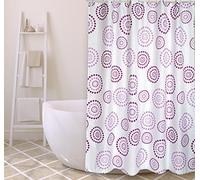 MSV Rideau de Douche Polyester Dots 180x200cm QUALITÉ Premium Violet - Anneaux Inclus