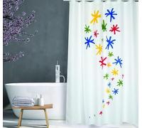 MSV Rideau de Douche Polyester Orion 180x200cm QUALITÉ Premium Multicolor - Anneaux Inclus