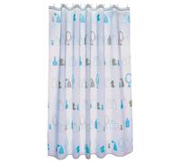 MSV Rideau de Douche Polyester Paris 180x200cm QUALITÉ Premium Bleu