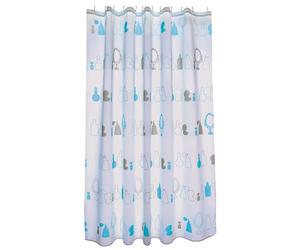 MSV Rideau de Douche Polyester Paris 180x200cm QUALITÉ Premium Bleu