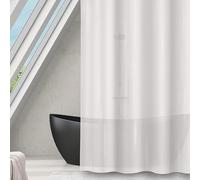 MSV Rideau de Douche Polyester Romana 240x200cm Blanc Transparent