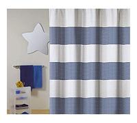 MSV Rideau de Douche Polyester180x200cm QUALITÉ Premium Bleu - Anneaux Inclus