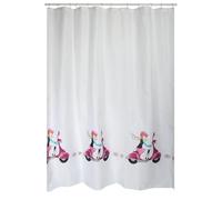 MSV Rrideau de Douche Jane 180x200cm en Polyester, PVC, Argent, 30x20x110 cm