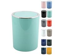 MSV Salle de bains Aspen Design Poubelle salle de bains Poubelle à pédale Poubelle Push à couvercle basculant Récipient à ordures à couvercle oscillant 6 Litres (ØxH): approx. 18,5 x 26cm Vert pastel