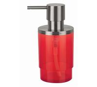 MSV Spirella, Distributeur de Savon en Acrylique Transparent Rouge, Design Élégant et Pratique pour Salle de Bain, Idéal pour Un Usage Quotidien - Accessoire de Salle de Bain, Couleur Rouge