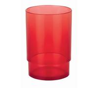 MSV Spirella, Verre à Dents Transparent en Acrylique Élégant et Pratique pour Salle de Bain, Design Moderne, Idéal pour Organiser Vos Accessoires, Taille Unique, Rouge