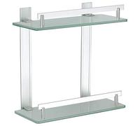 MSV Tabarca Étagère à 2 étages, en Aluminium et en Verre, 30 x 13 cm