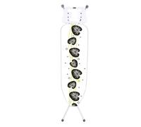 MSV - Table à Repasser Modèle Eco - 10 Positions - Hauteur Ajustable Jusqu'à 90 cm - 130x33x90 cm - Pliante - Repose-Fer en Forme de H - Motifs Aléatoires