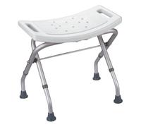MSV - Tabouret de Douche Pliable Antidérapant - Rectangulaire - Max 120kg - Surface Antidérapante - Conçu pour Sécurité et Confort - Compact et Pratique - Blanc