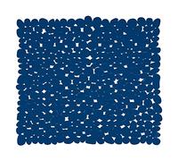 MSV – Tapis de douche à galets – 100% PVC sans phtalates, antidérapant – 53 x 53 cm – Bleu foncé