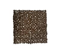 MSV - Tapis à Douche Galets - 100% PVC sans Phtalates - 53 x 53 cm - Chocolat - Surface Antidérapante pour Sécurité et Confort - Conception Respectueuse de la Santé
