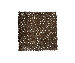 MSV - Tapis à Douche Galets - 100% PVC sans Phtalates - 53 x 53 cm - Chocolat - Surface Antidérapante pour Sécurité et Confort - Conception Respectueuse de la Santé